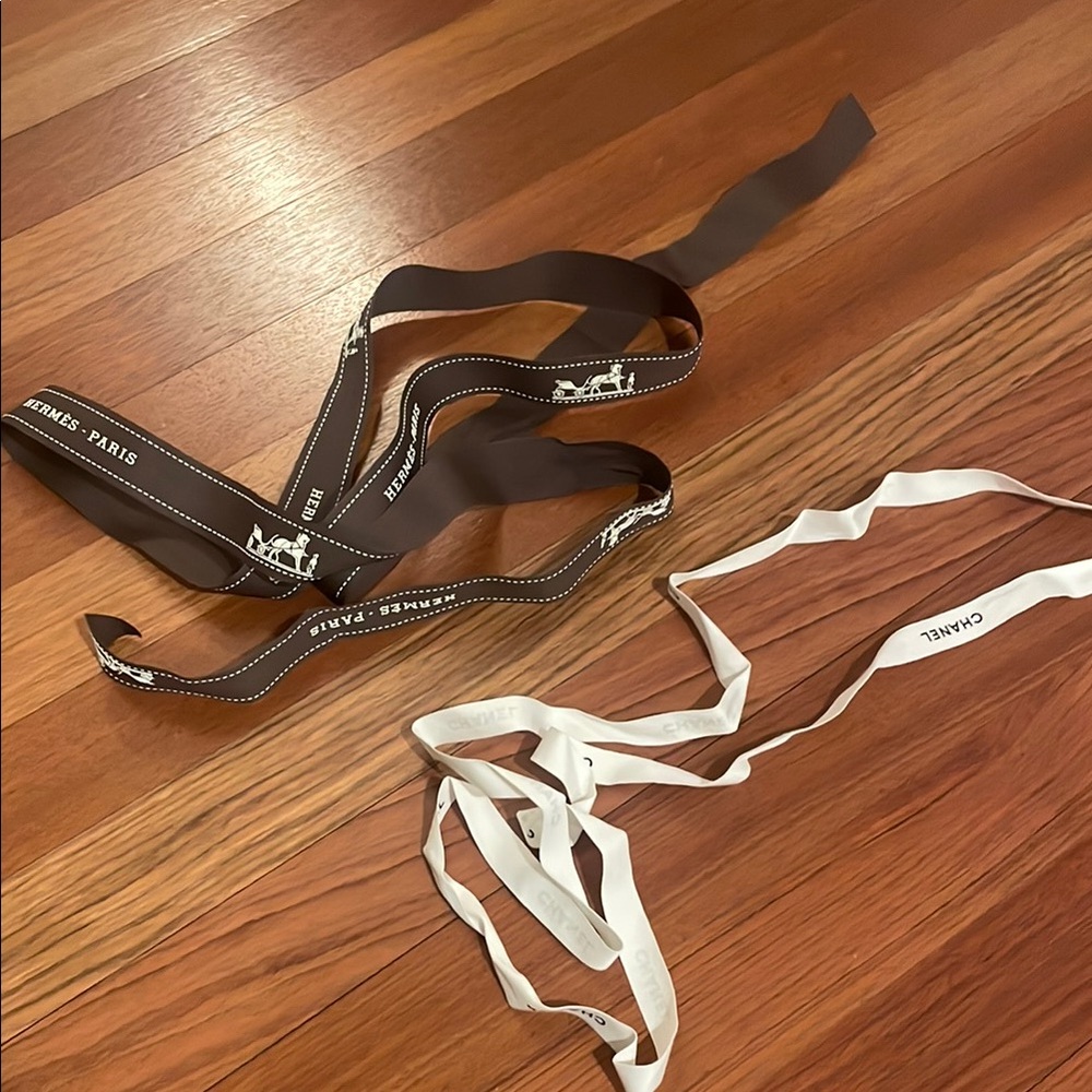 Hermes Brown and Chanel White Ribbons